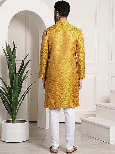 Image of SOJANYA (Since 1958 Men's Silk Blend self Design Kurta and Churidar Pyjama Set