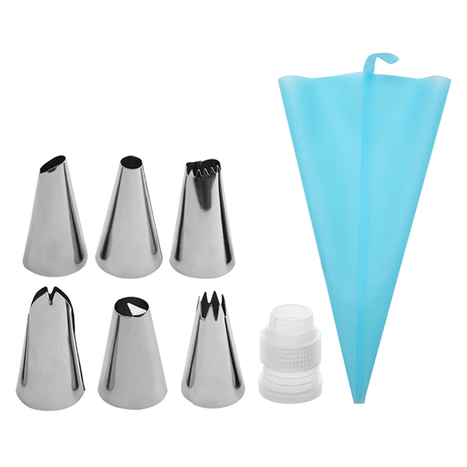 Seeyo Cake Decor Stainless Steel Cake Decorating Supplies Cake Turntable 8PCS/Set DIY Cream Tools