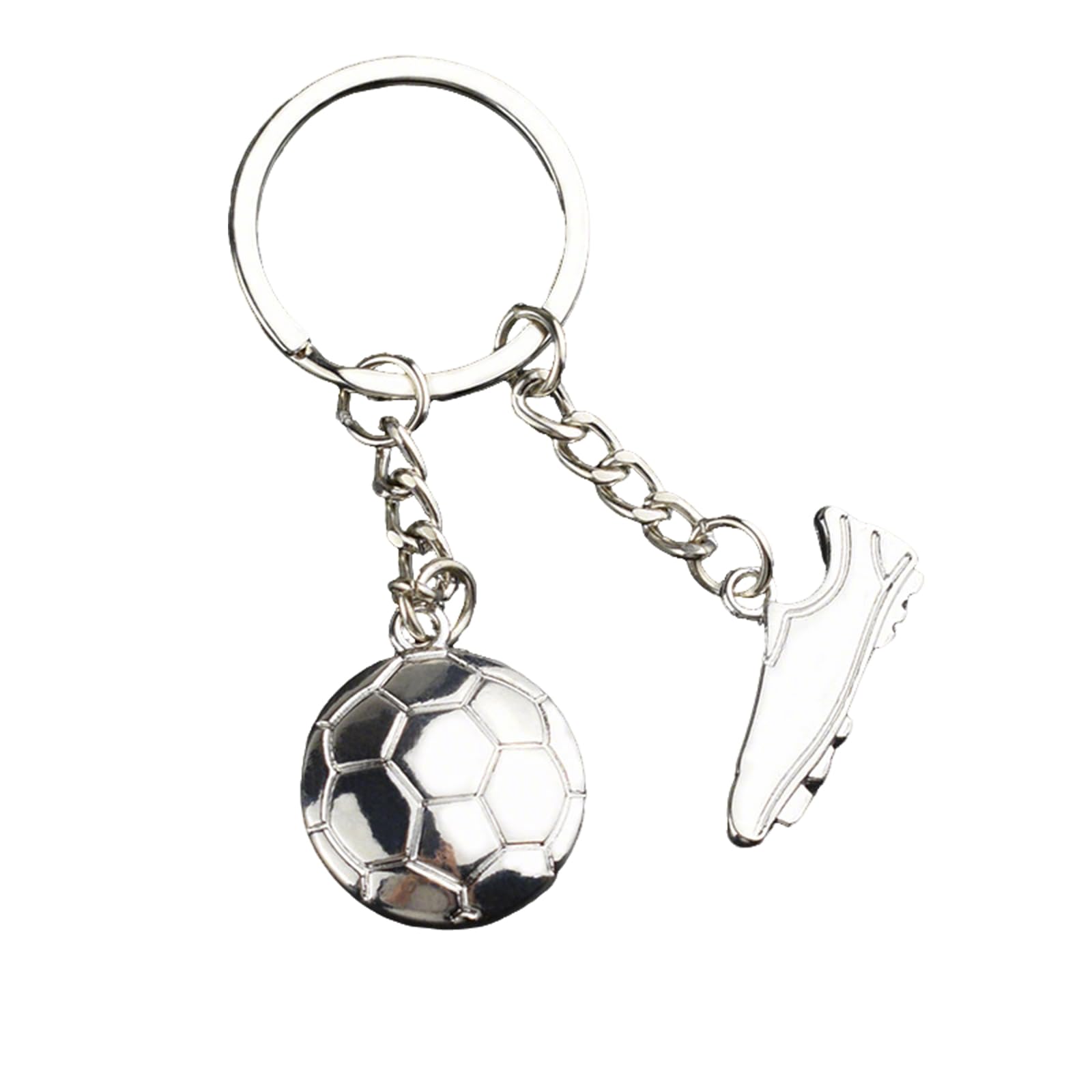 Ktguk Unisex Silver World Cup Football 2026 Keyring,2026 World Cup Metal Football And Shoes Pendant Keyring,Mini Novelty World Cup Soccer Keychain Pendant,For Football Fan Merchandise Gift(Sliver)