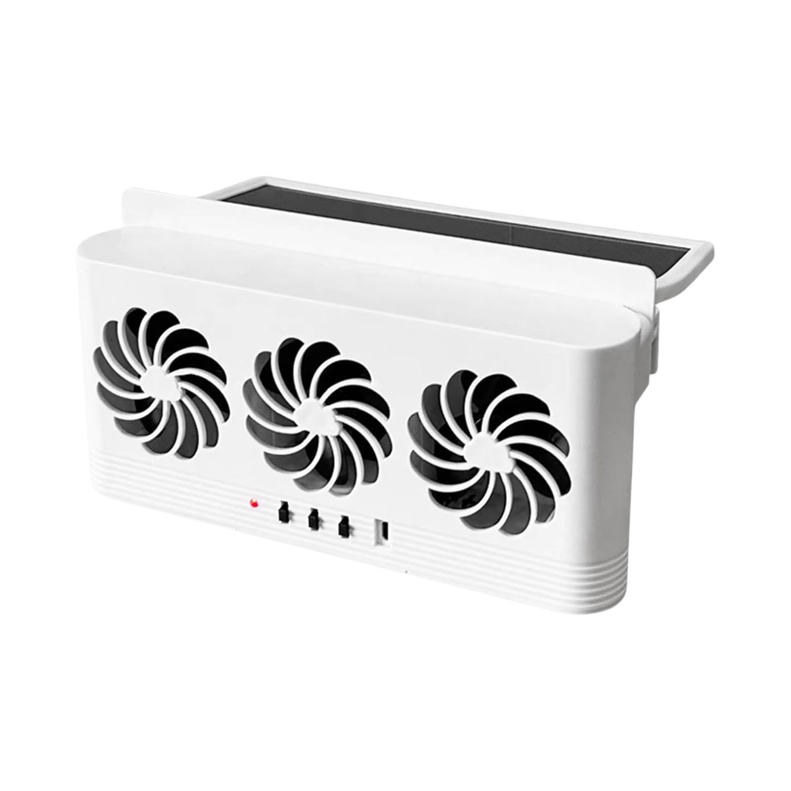 Wentylator wyciągowy, Wentylator chłodnicy samochodowej zasilany energią słoneczną eliminuje nieprzyjemny zapach. na szybę samochodową. samochodowy przez USB do wszystkich samochodów(Nero)