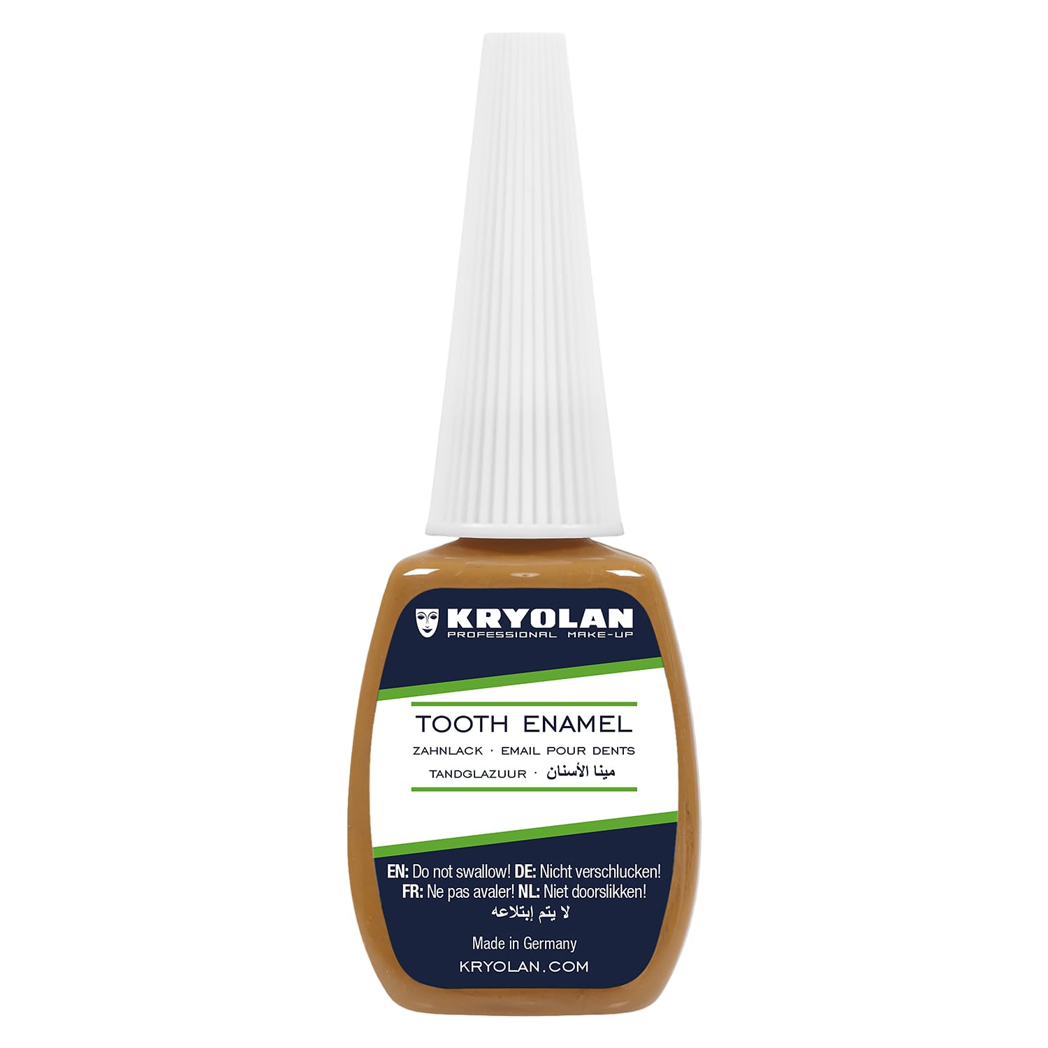 Professional Tooth Enamel, Special Effects Tooth Paint By Kryolan (Nicotine)- Temporary Liquid Teeth Color For SFX Teeth Makeup Halloween Cosplay Theater- Blackout/ Rotten/ Tooth Decay Makeup .4 Fl Oz