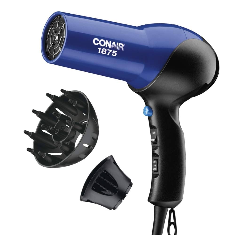 Amazon.com : Conair 1875 Watt Turbo Hair Dryer, Blue/Black
