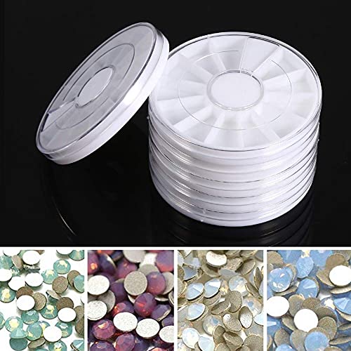 Image of Rhinestone Box Bead Container - 6Pcs /Set 12 Compartments Nail Art Decoration Gem Rhinestone Empty Wheel Box Storage Container, for Storing a Variety of Nail Art Decorations