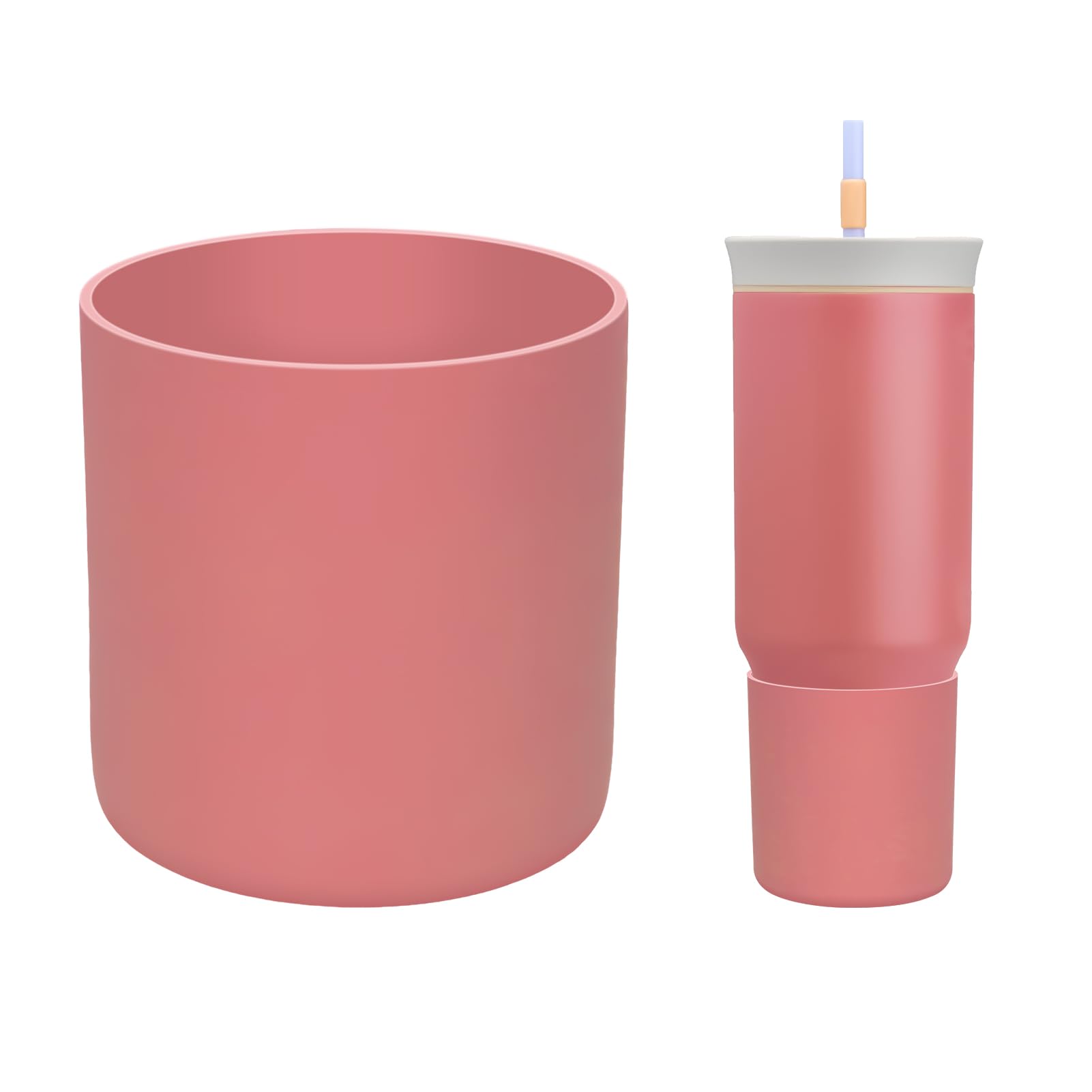 BKBY Silicone Boot Compatible with Owala 24oz/40oz Tumbler with Handle, Higher Anti-Slip Protective Sleeve Bottom Bumper Protector for Owalaa Travel