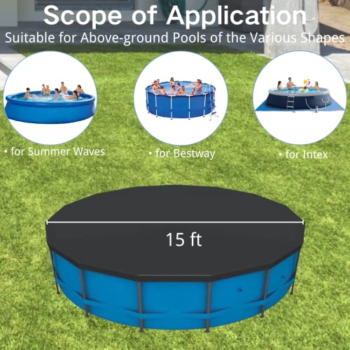 REMAS Pool Cover 15 Ft Round,Above Ground Pool Cover 15 Ft Round,for