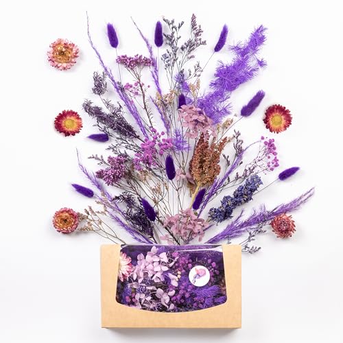 Kunstharz.Art Flores secas Reales y Naturales para Pascua y el día de la Madre. para Manualidades con Resina epoxi, como Juego de Flores secas, decoración del hogar y Accesorios para Boda (Morado)