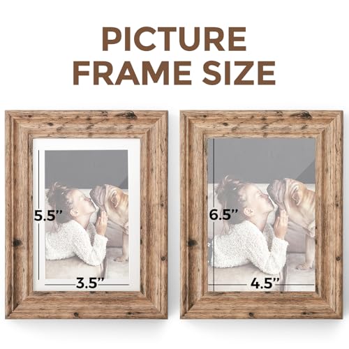 TWING-5×7-Picture-Frames-Set-of-6-Rustic-Picture-Frame-4×6-with-Mat-or-5X7-Without-Mat-Tabletop-Display-Wall-Mounting-Collage-Photo-Frames-Brown-Walnut-Wood-Pattern TWING 5×7 Picture Frames Set of 6 Rustic Picture Frame 4×6 with Mat or 5X7 Without Mat Tabletop Display Wall Mounting Collage Photo Frames Brown Walnut Wood Pattern