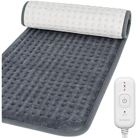 Comfytemp Heating Pad for Back Pain & Cramps Relief, FSA HSA Eligible Electric Large Heat Pad, 2H Auto Off, Valentines Day Gifts for Her Him, Moist Heated Pad for Neck Shoulder, Washable, 12"x24" Cover
