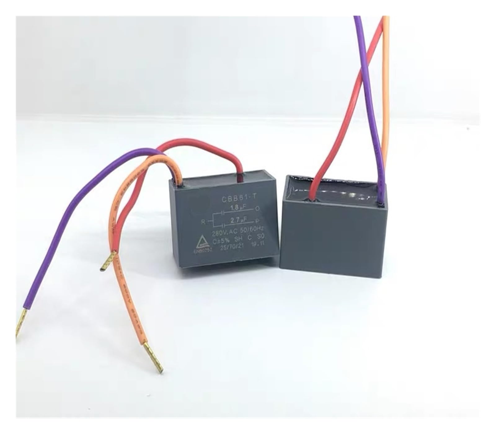ICXLPMC Ceiling Fan Capacitor CBB61 1.8UF+2.7UF 3 Wire 280V 50/60Hz electronic starter Running Capacitor