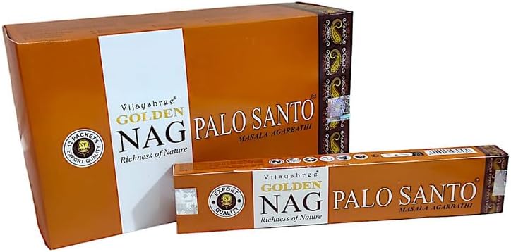 Golden Nag Palo Santo Masala Incense Joss Stick Natural Handmade Agarbatti Rolled Moulded Bamboo Stick 12 Pack 15 gm
