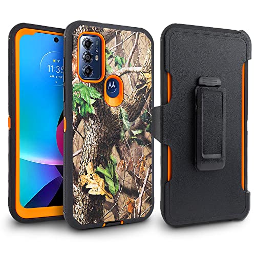 Customerfirst for Motorola Moto-G Pure Phone Case: G Play 2023 | G Power 2022, with Belt Clip Holster Heavy Duty Rugged Shockproof Full Body Protection Kickstand Phone case (Camo)
