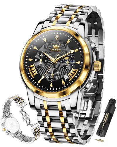 Image of OLEVS Watch for Men Original Chronograph Analog Quartz Waterproof Watch Luxury Premium Businesse Diamond Mens Dress Watches