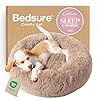 Bedsure Calming Dog Bed for Small Dogs – Donut Washable Small Puppy Bed, 23 inches Anti-Slip Round Fluffy Plush Faux Fur Large Cat Bed, Fits up to 25 lbs Pets, Camel