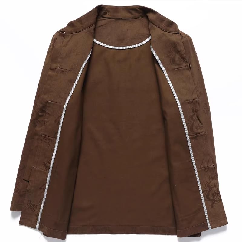 Men's Jacket Chinese Style Tang Suit Long Sleeve Jacket Printed Mandarin Collar Cotton Spring Autumn Middle Aged Top3