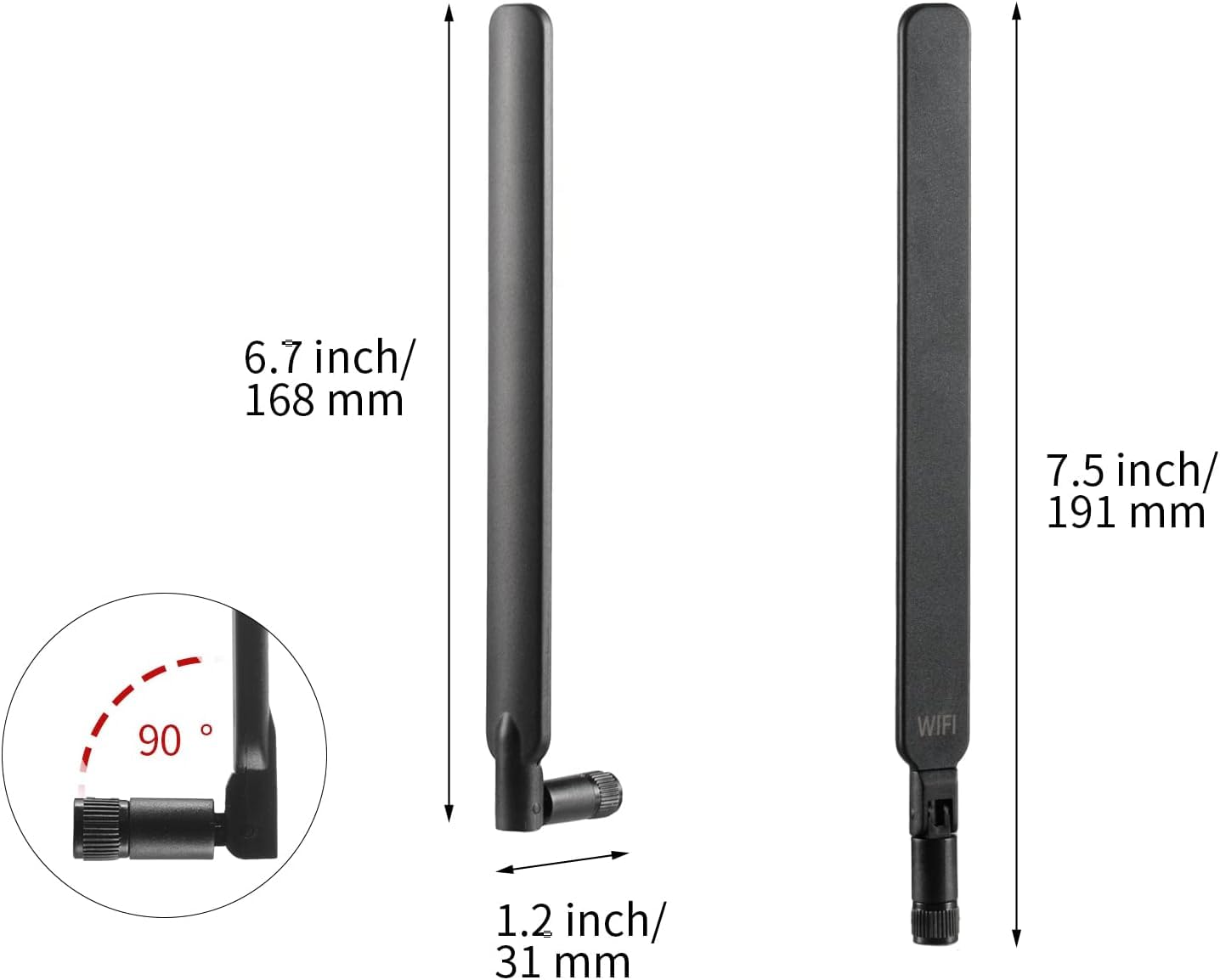 High Gain Long Range Dual Band WiFi 2.4GHz 5GHz 5.8GHz Mimo Replacement Antenna for Furrion Vision S/AMTIFO/DoHonest/AUTO-VOX Vehicle Back Up RV Camera Reolink Security Camera (2 Pack), Eifagur