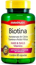 Maxinutri Biotina + Vit. B1 B5 Ác. Fólico - 60 Cáps.