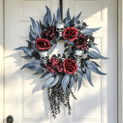 Nztze 22 Halloween Wreath for Front Door Gothic Halloween Decor Indoor