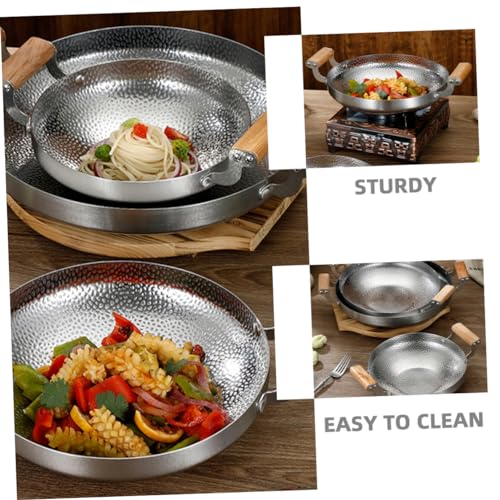 Wok de acero inoxidable SOLUSTRE 1pc para estufa miniatura 5