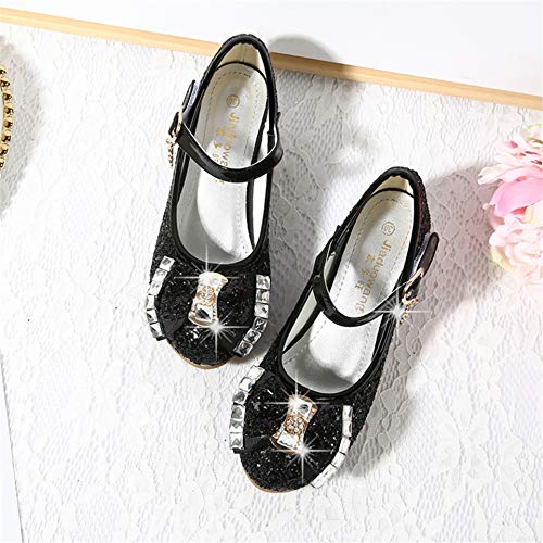 TN TANGNEST Sequined Bowknot Girls Princess Shoes Dress Shoes Wedding Party Low Heel Mary Jane Shoes3