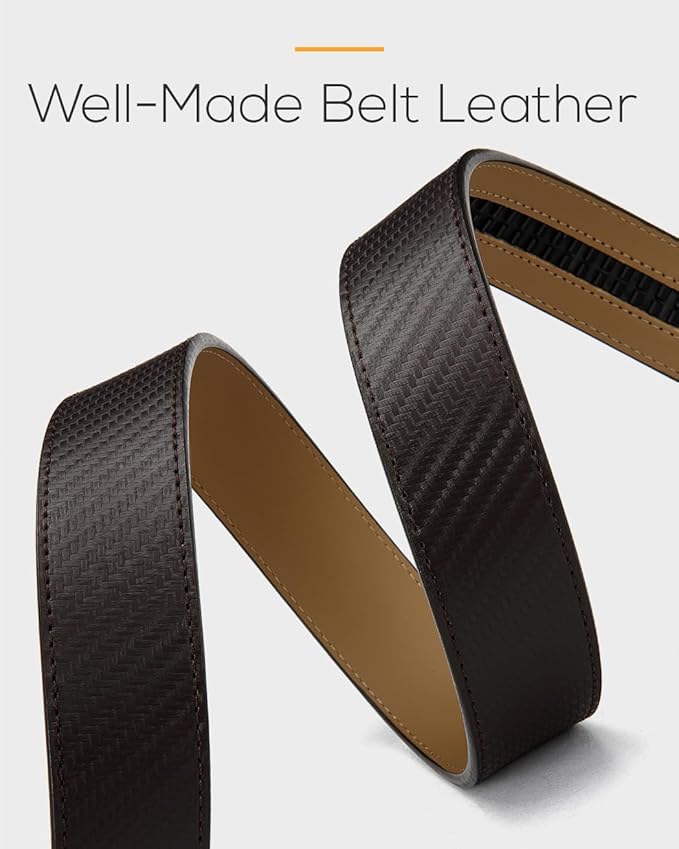 Image of CHAOREN Ratchet Belt Replacement Strap 1 3 /8 inch, Leather Belt Strap for 40MM Slide Click Buckle