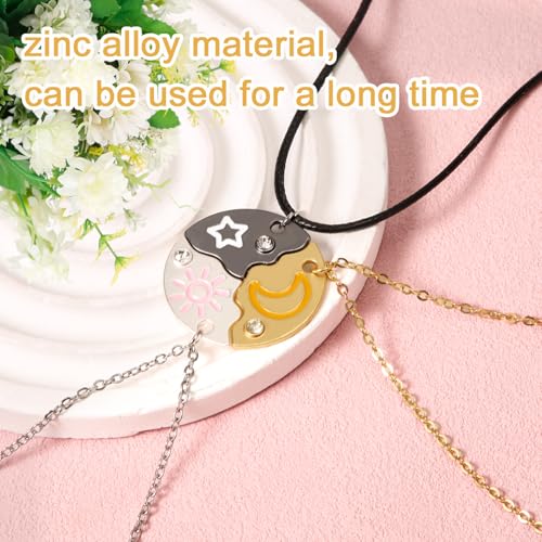 3pcs Friendship Necklaces, Best Friend Necklaces Funny Stitch Friendship Necklace Matching Necklace for Kids Girls 3 People Friend Forever Charm Gift Rhinestone Jewelry Stuff4