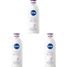 Nivea Body Lotion Rose Petal & Care Body Cream with Deep Care Serum for 72 Hours of Moisture Body Lotion with Argan Oil of Natural Origin 400 ml Pack of 3
