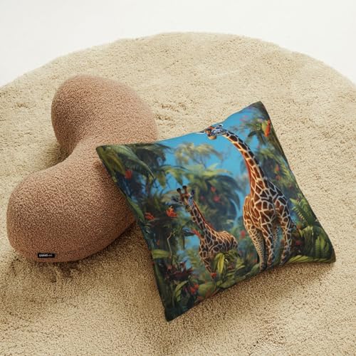 Housse de coussin velours côtelé girafe pour rénover un canapé usé - 7