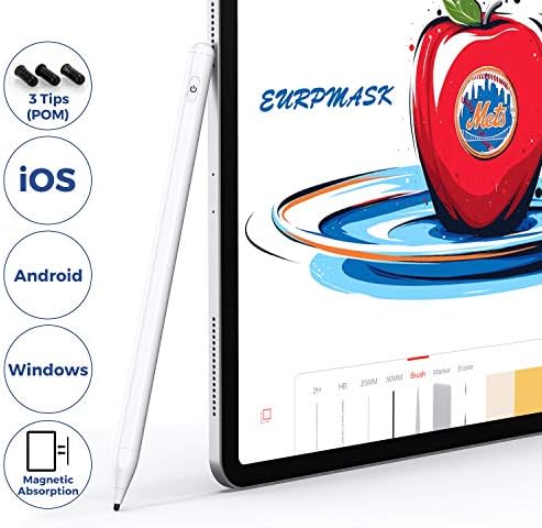 Stylus Pens for Touch Screens, EURPMASK Fine Point Stylist Pen Compatible for iPhone iPad Pro and Other Capacitive Screen Devices, Active Stylus Pen for Drawing and Handwriting (iOS/Android/Windows)