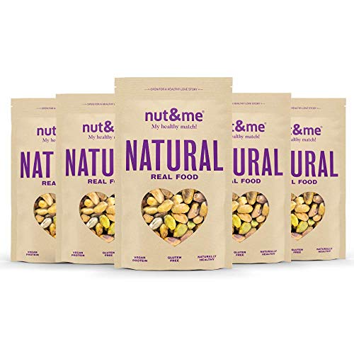 Pistaches naturelles décortiquées 1 kg nut&me | Sans sel | Sans gluten | Noix naturelles | Vegan | Pack 5 x 200g Cover