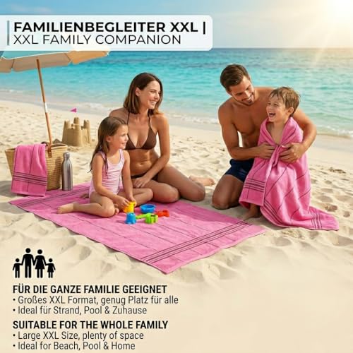 Miniatura 6 de Betz Lines Xxl Toalla De Baño - Toalla De Playa Grande - Toalla De Sauna De Algodón 100 - Toalla De Tumbona - 90x180 Cm - Rosa