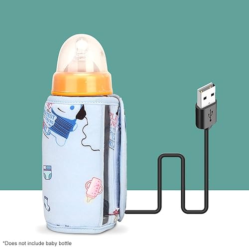 Miniatura 5 de Pilarmuture Calentador de biberones lavable, portátil USB, mantiene la temperatura perfecta para leche de bebé, se utiliza para leche de bebé, se