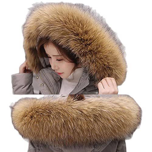 Real Pelts Collar Neck Warmer Scarf Raccoon Hair Collars Neck Wraps Hood Unisex3