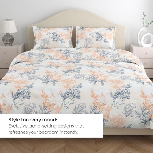 Image of Rivermoor Ultrasoft Bedsheet for Double Bed | Queen Size Bed Sheet with 2 Pillow Covers | 88 x 96 Inches | Breathable & Hypoallergenic | French Cream