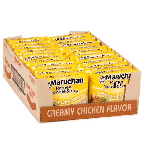 Maruchan Ramen Creamy Chicken, Instant Ramen Noodles, Ready to Eat Meals, 3 Oz, 24 Count