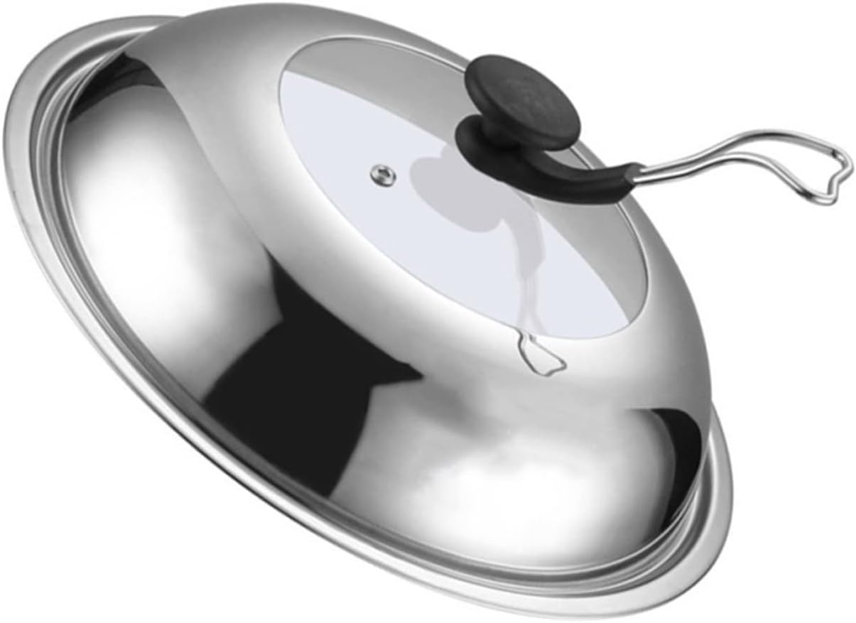 Lid Cover Pan Pot Lids Frying Universal Steel Cooking Dome Stainless Wok Replacement Covers Basting Cookware