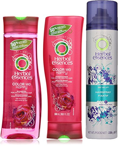 Herbal Essences Color Me Happy Moisturizing Hair Shampoo & Conditioner, 10.1 Ounces, With Max Hold Hairspray #4, 9.2 Ounces