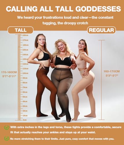 MERYLURE Fleece Lined Tights Women Plus Size, Fake Translucent Skin Colored Warm Winter Leggings,Thick Thermal Pantyhose4