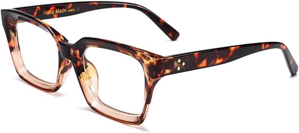 Glasses Frame Womens, Square Thick Eyeglasses Frame, Classic Eyewear for Men E1061