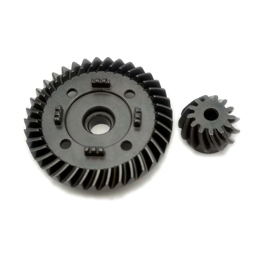 Hard Chrome Steel Spiral Rear Diff Ring Gear 37T and Pinion Gear 13T for Traxxas 1/10 Maxx Maxx Slash 8977