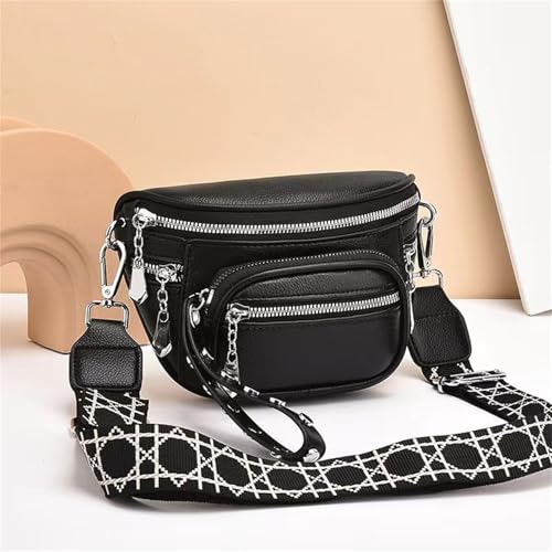 Image of Leather Fanny Pack Bag for Women, PU Leather Belt Bag Chest Purse Fashionable Crossbody Waist Bags Handbag for Everyday Use Trip Walking Hiking
