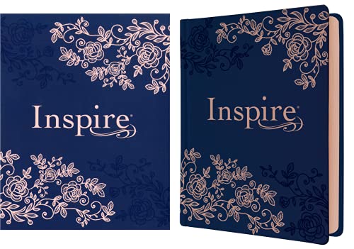 Inspire Bible NLT (Hardcover LeatherLike, Navy): The Bible for Coloring