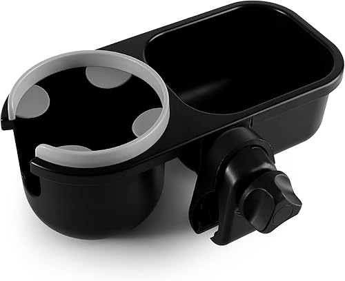Miniatura 2 de Accmor Soporte para tazas de cochecito mejorado, soporte universal 2 en 1 con soporte para bebidas, bandeja de cochecito antideslizante compatible