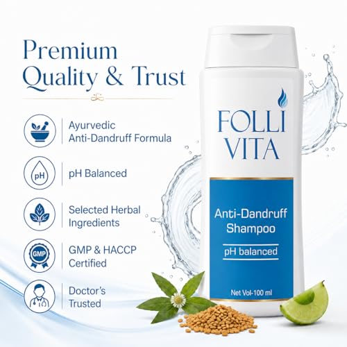 Image of Anti-Dandruff Shampoo - Ayurvedic Anti-Flake & Scalp Purifying Formula with Tea Tree, Neem, Aloe Vera, Amla, Bhringraj & Brahmi | pH Balanced | Cleanses Scalp & Reduces Itchiness | 100 ML