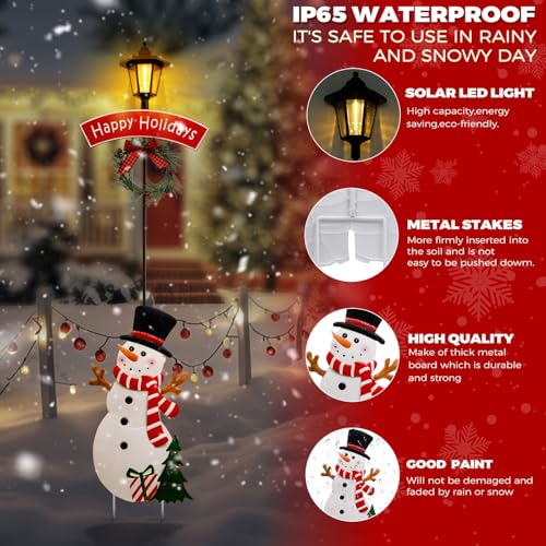 LIGHTSHINE-Metal-Solar-Christmas-Decorations-55-Inch-Solar-Lamp-Post-Light-Christmas-Yard-Stakes-Outdoor-Christmas-Decorations-for-Porch-Lawn-and-Garden-Snowman