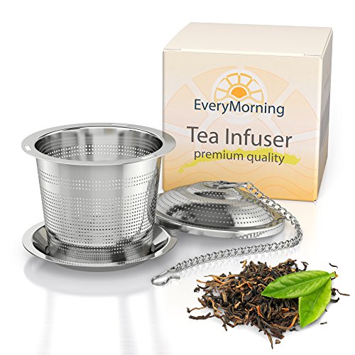 Deluxe Tea Infuser for Loose Leaf Tea. Single or Multi Cup Stainless Steel Strainer