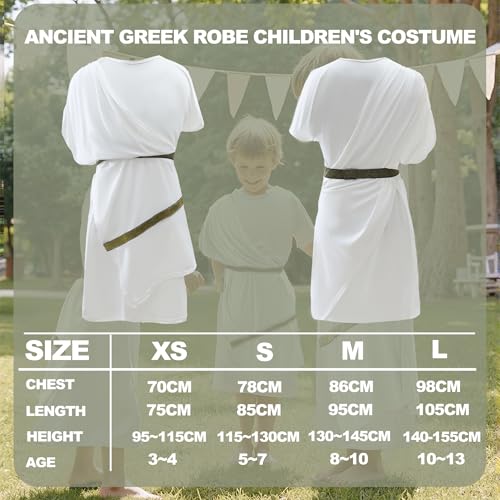 Disfraz de Toga Griega para Niños Blanco con Detalles Dorados miniatura 5