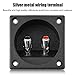 Round Speaker Box Terminal, Subwoofer Box Terminal Cup Silver Push Spring Loaded Jacks Double Binding Post Speaker Terminal Plates Repalcement for DIY, Black