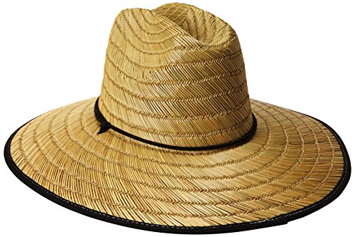 San Diego Hat Co. Men's Raffia and Straw Sun Hat, Natural/Black, One Size