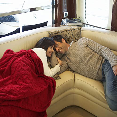 Sherpa Fleece Throw Blanket-3D Stylish Design, Super Soft,Fluffy,Warm,Cozy,Plush,Fuzzy For Couch Sofa Living Room Bed-All Season Accessories ,50" X 70" Claret #TOP4