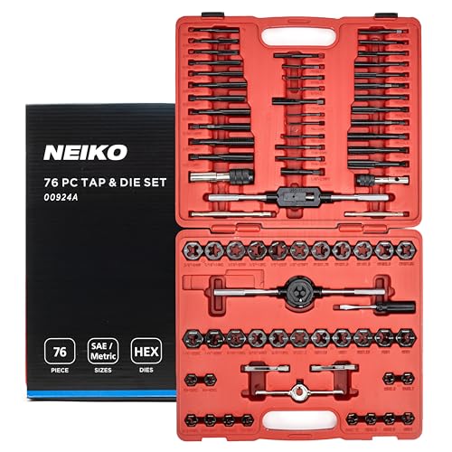 NEIKO Tap and Die Set, 76 Piece, Metric and Standard,...